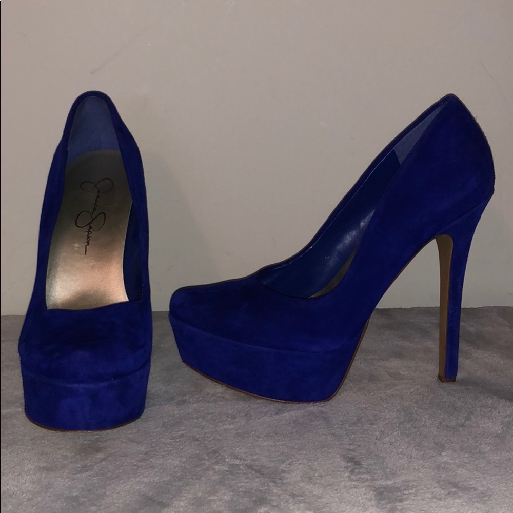 Jessica Simpson Blue Suede Pumps Size 7